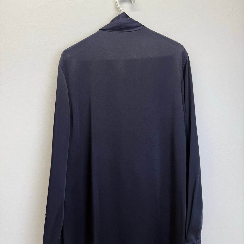 Saint Laurent Shirt Envers Crêpe Marine Foncé Dress – New With Tags 🔅 - Picture 7 of 15